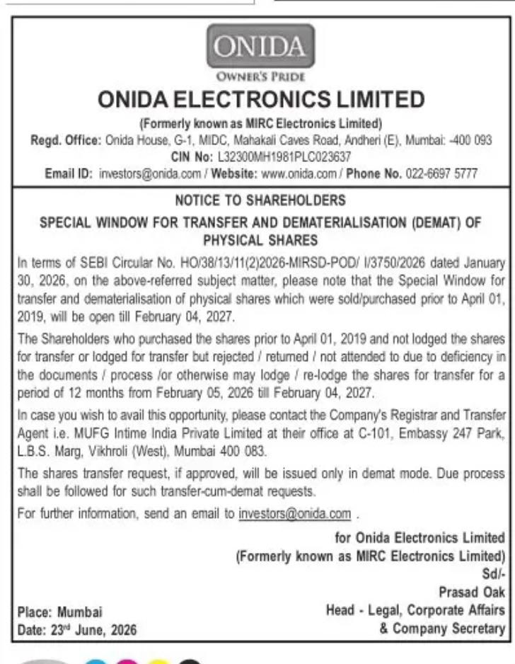 NOTICE TO SHAREHOLDERS
