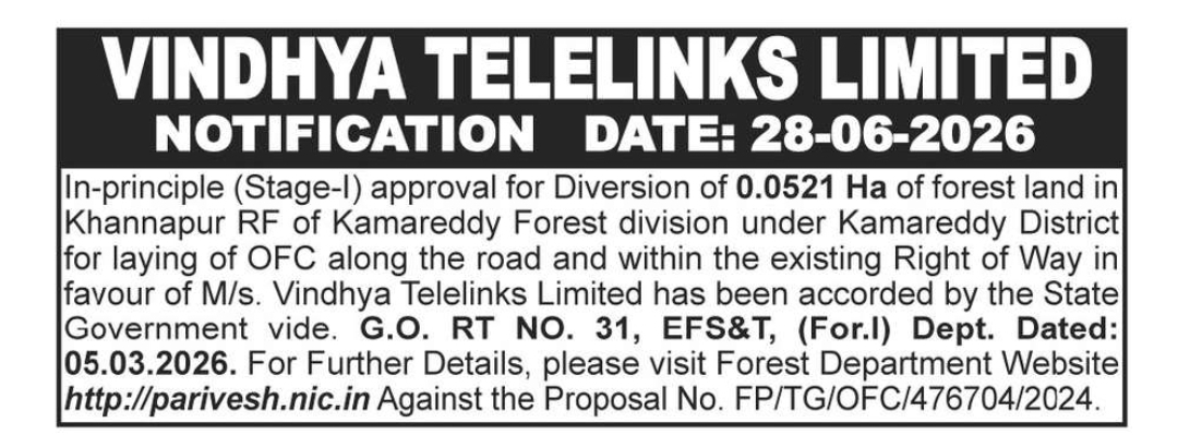 Notification (Forest Diversion Approval – Stage I)
