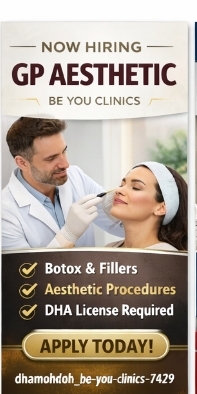 Now Hiring – Be You Clinics (UAE)  Position: GP Aesthetic