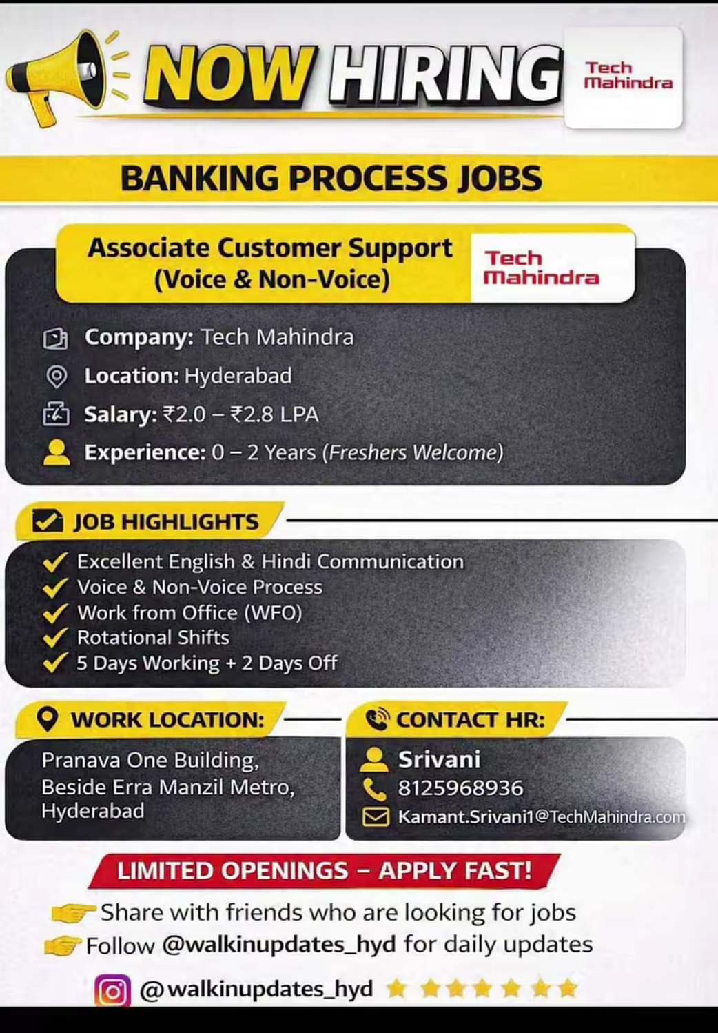 🚀 NOW HIRING | Tech Mahindra – Banking Process Jobs