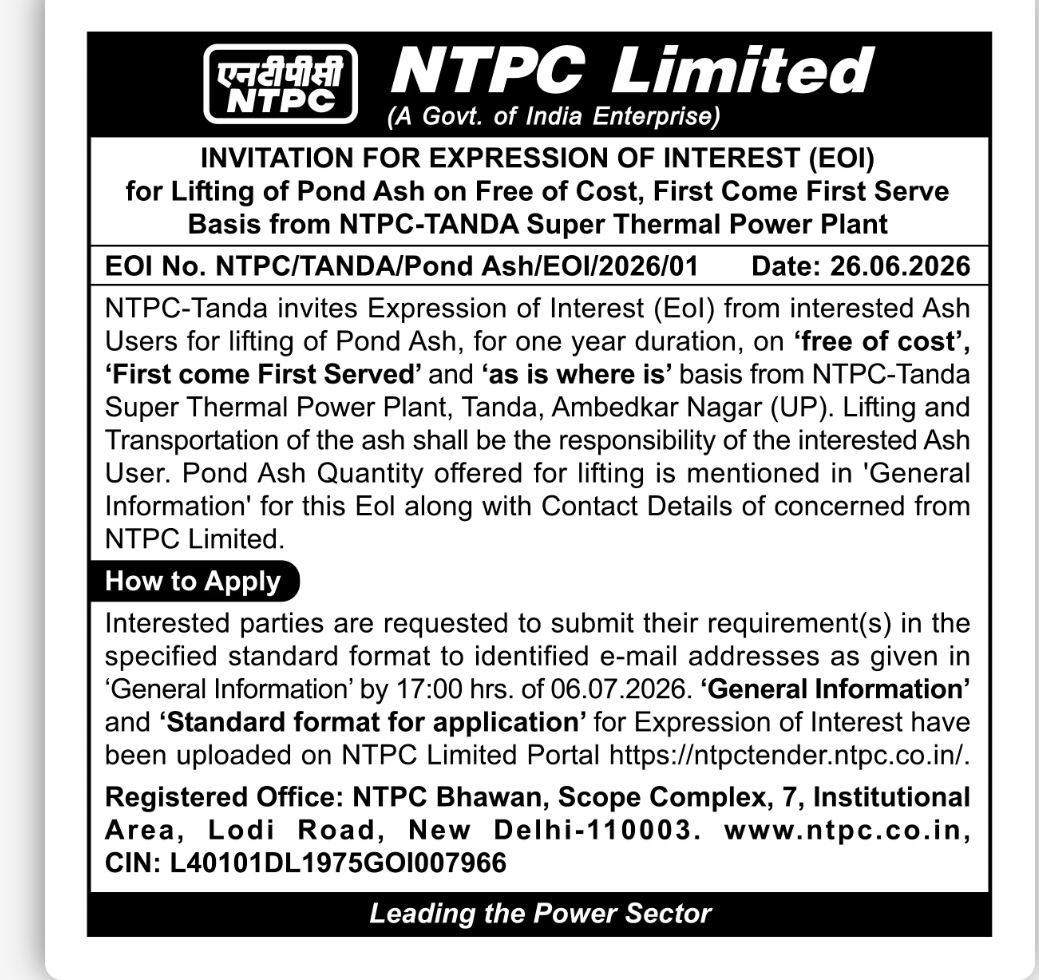 NTPC Limited – Expression of Interest (EOI) Notice