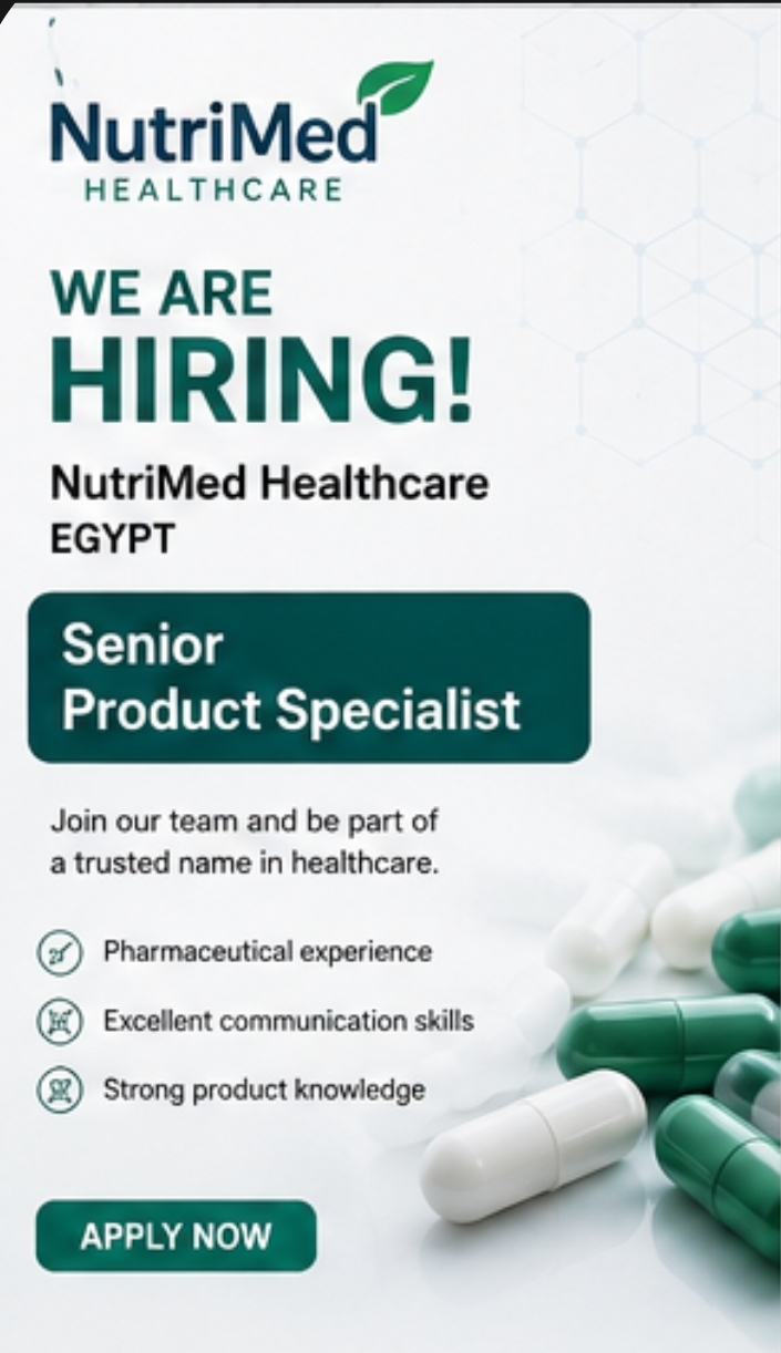 NutriMed Healthcare Egypt – Senior Product Specialist