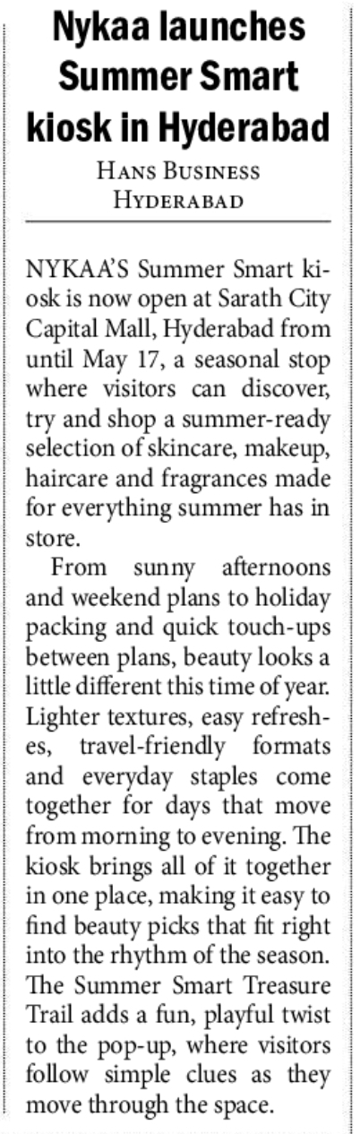 Nykaa launches Summer Smart kiosk in Hyderabad