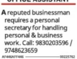 Office Assistant / Personal Secretary
