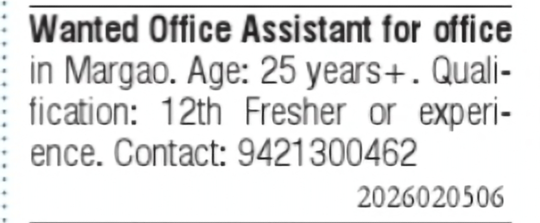 Office Assistant Required