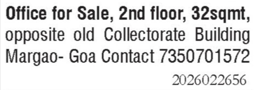 Office for Sale – Margao, Goa