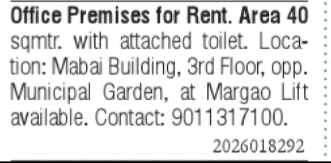 Office Premises for Rent – Margao