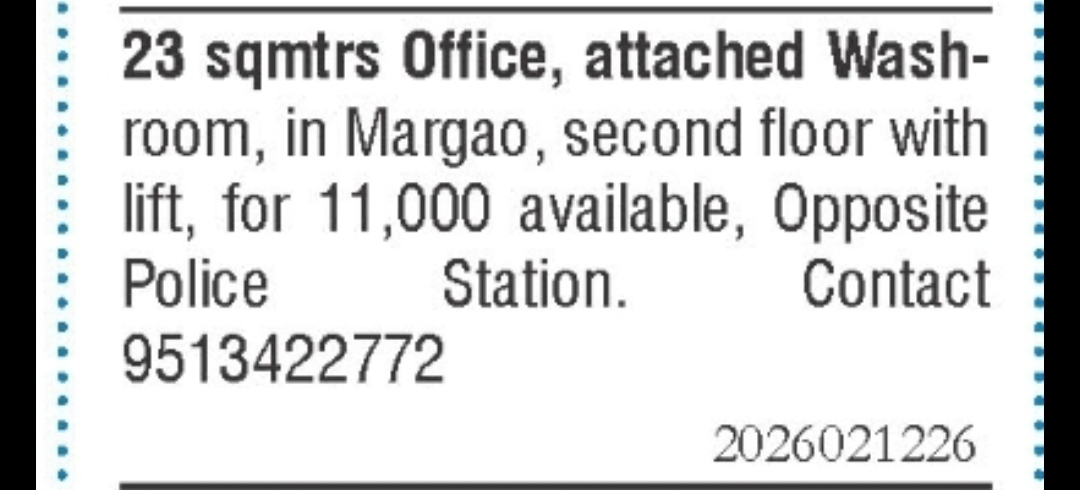 Office Space for Rent Opposite Police Station, Margao