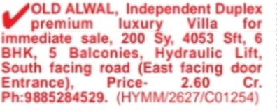 Old Alwal – Premium Luxury Duplex Villa for Sale