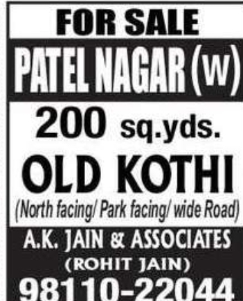 🏡 Old Kothi for Sale – Patel Nagar (West), Delhi