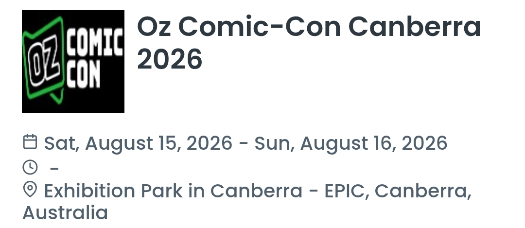 Oz Comic-Con Canberra 2026