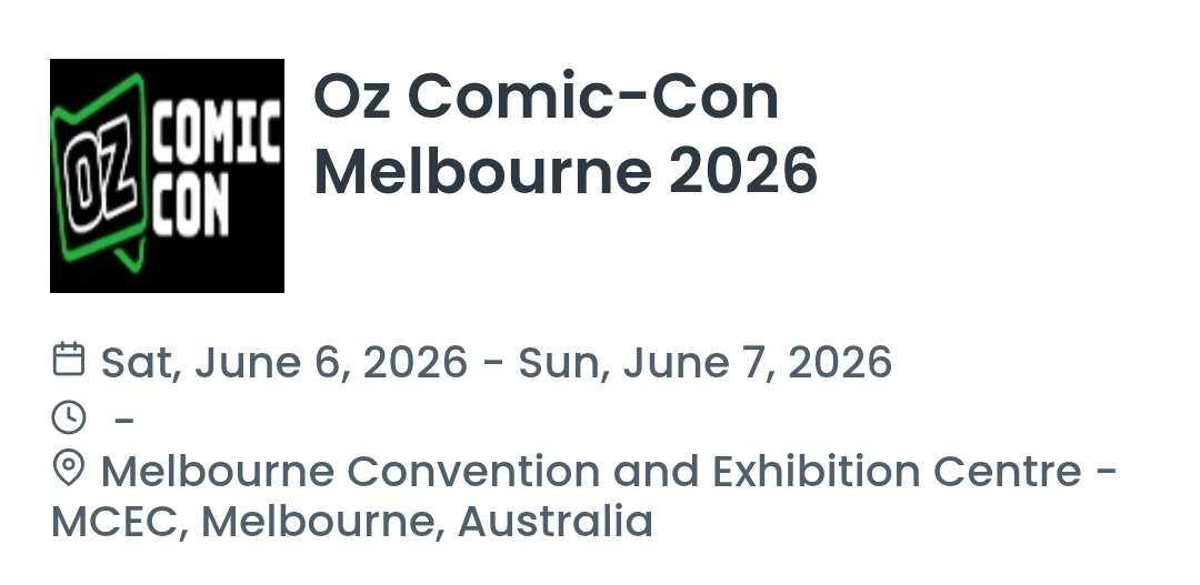 Oz Comic-Con Melbourne 2026
