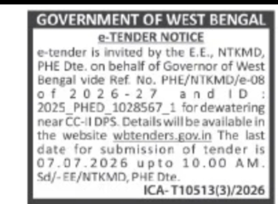 PHE Department (NTKMD) – Dewatering Work near CC-II DPS