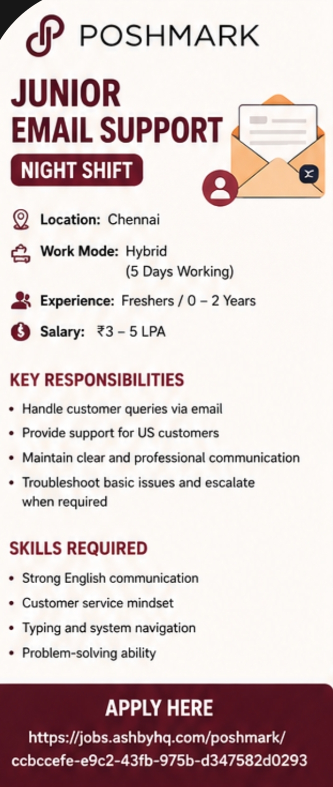 Poshmark – Junior Email Support (Night Shift)