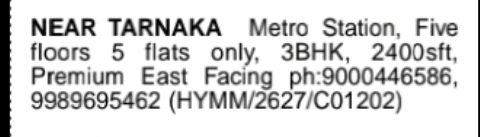 Premium 3 BHK Flats for Sale Near Tarnaka