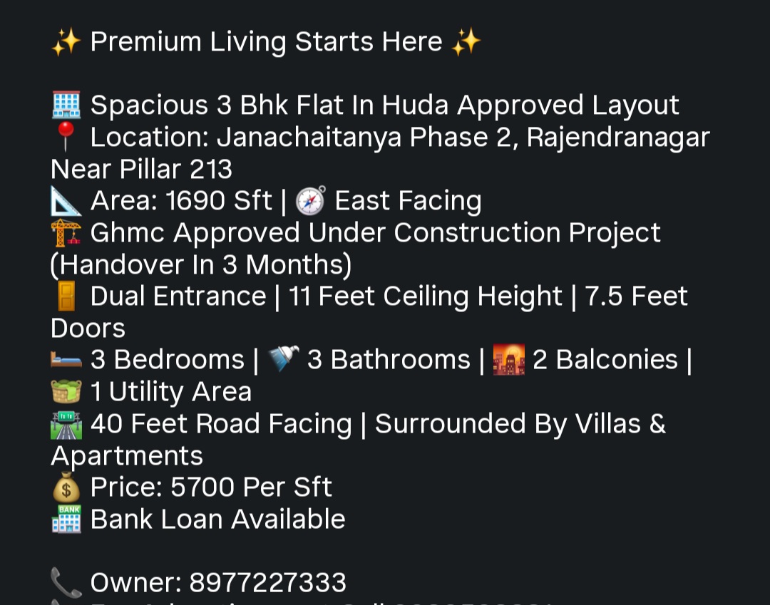 ✨ Premium Living Starts Here – Your Dream 3BHK Awaits! ✨
