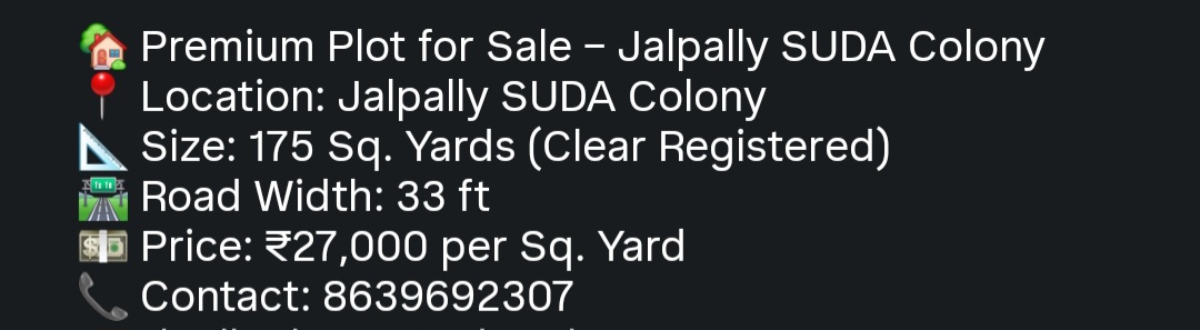 Premium Plot for Sale – Jalpally SUDA Colony