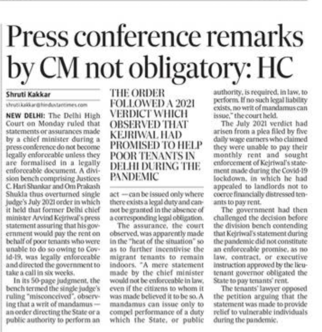 Press Conference Remark | Delhi High Court Ruling