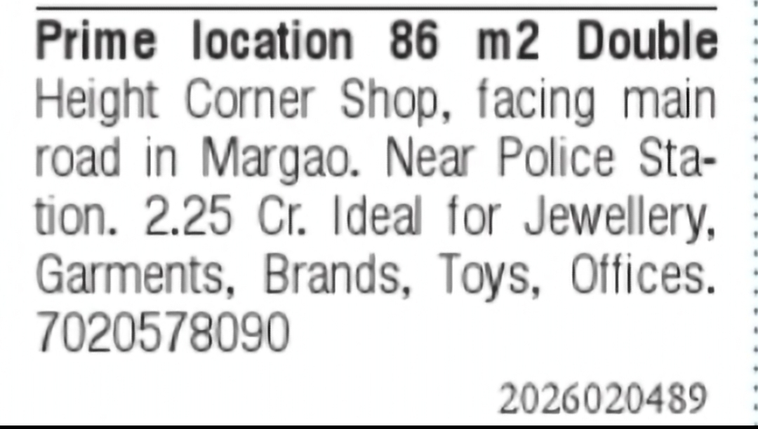 Prime Commercial Corner Shop for Sale