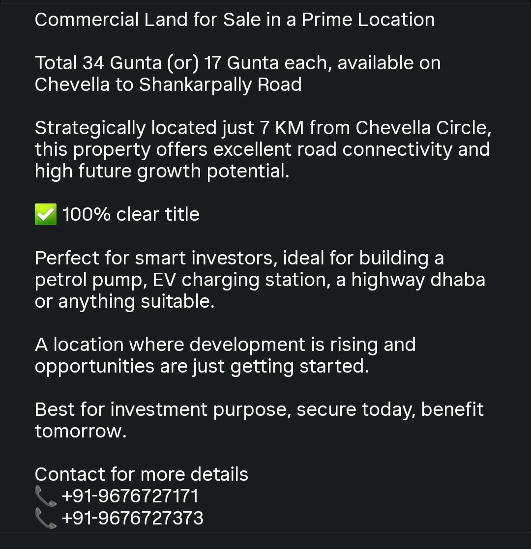 📢 Prime Commercial Land Available for Sale!