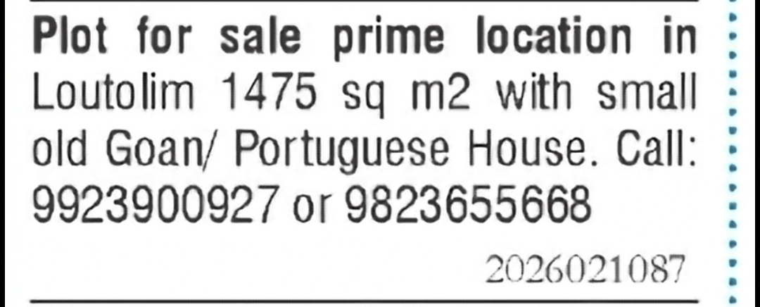 Prime Plot with Portuguese House for Sale