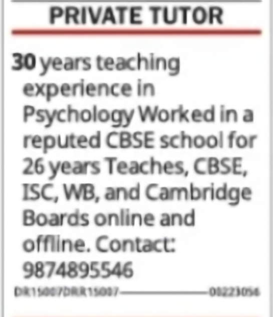 Private Psychology Tutor