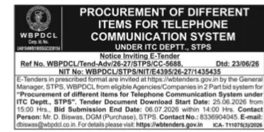 Procurement of Items for Telephone Communication System – STPS