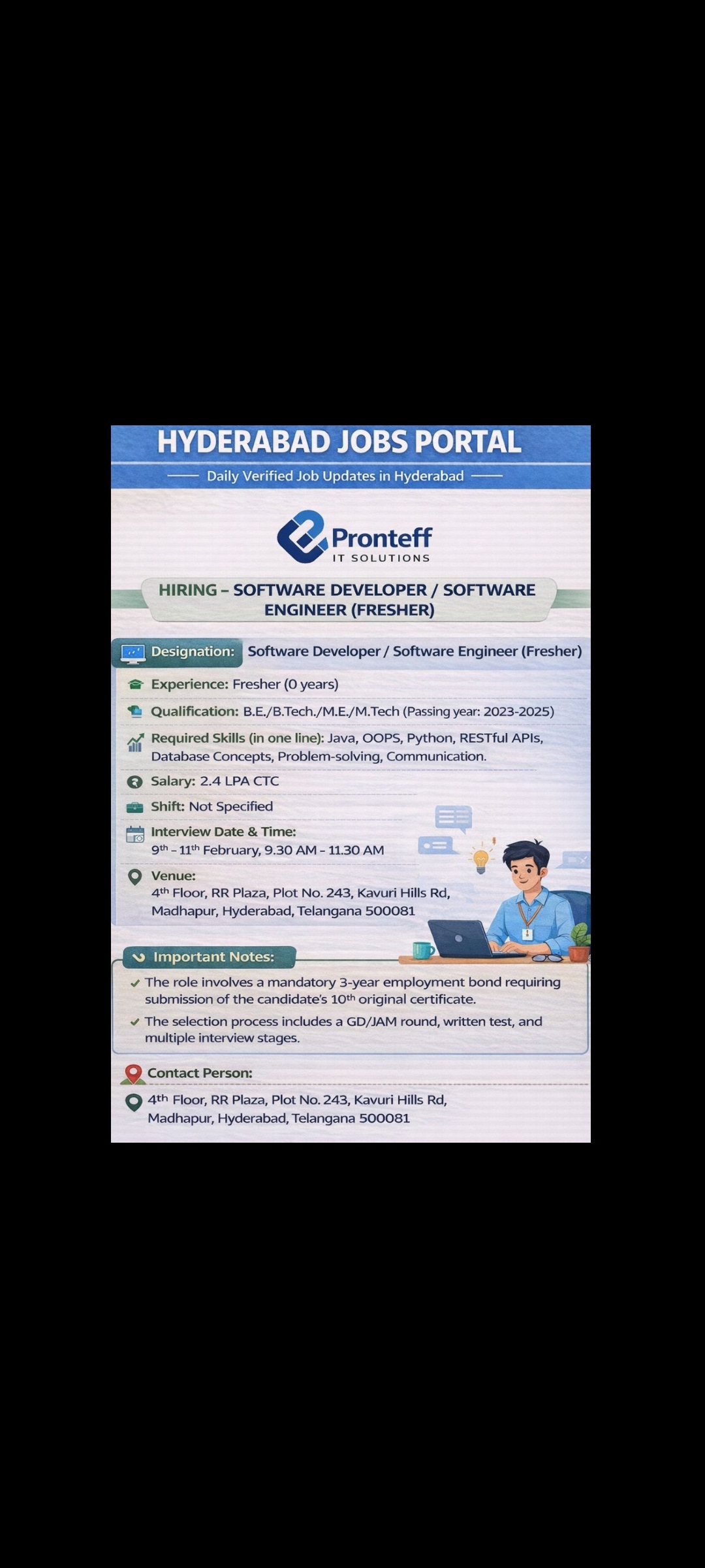 Pronteff IT SOLUTIONS  HIRING