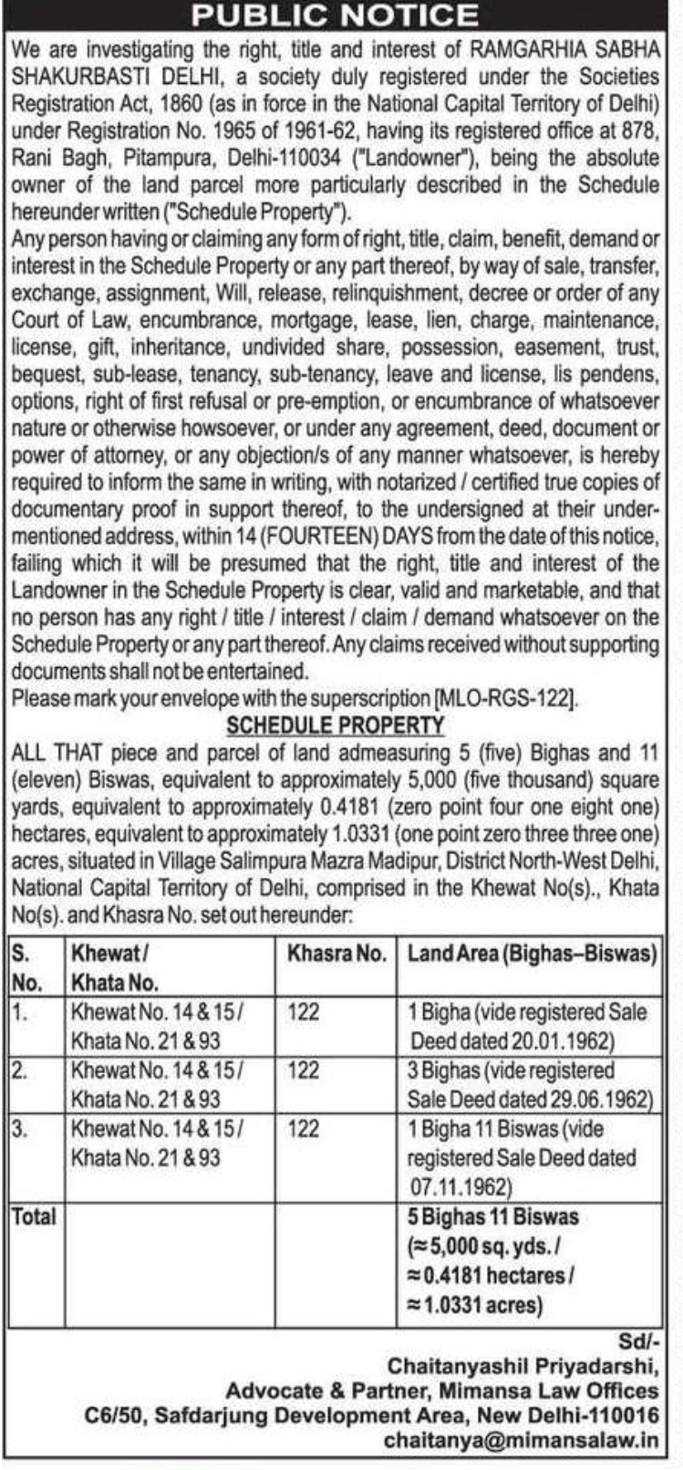 PUBLIC NOTICE