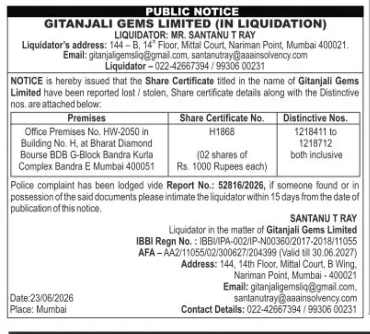 PUBLIC NOTICE