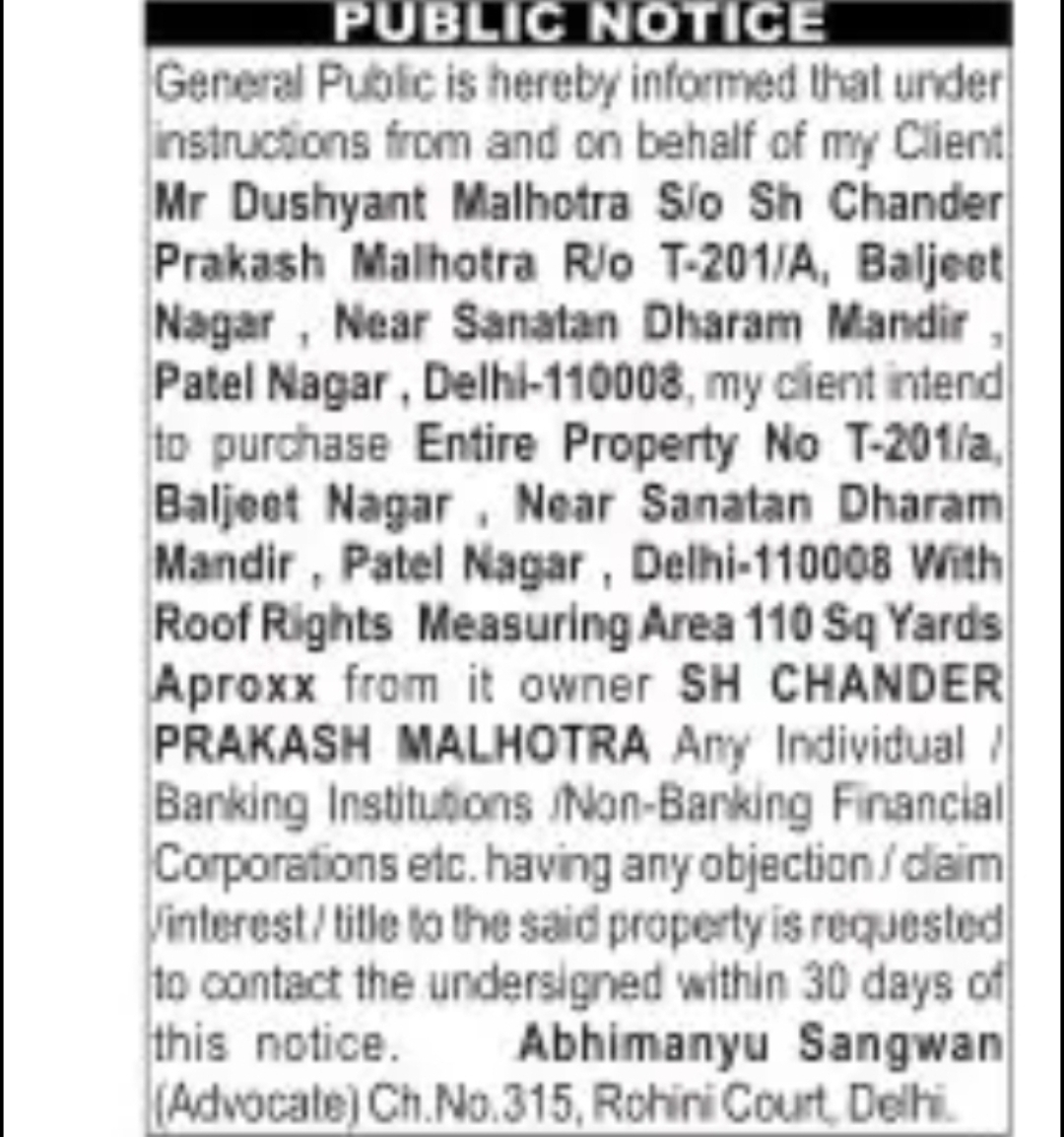 PUBLIC NOTICE