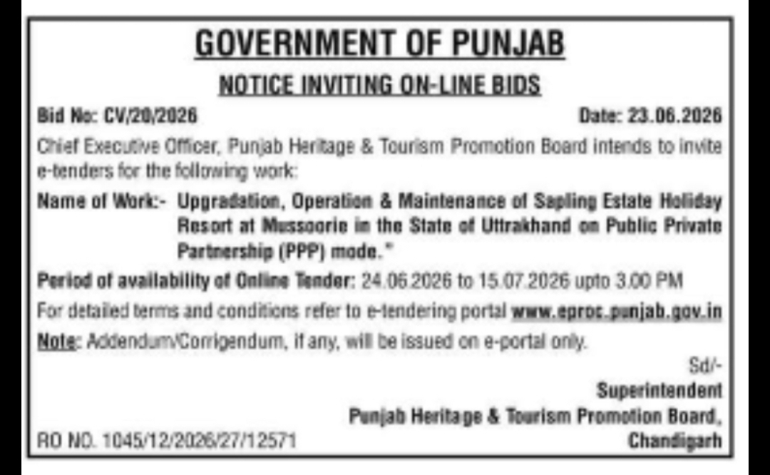 Punjab Heritage & Tourism Promotion Board – PPP Project Tender