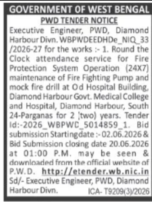 PWD Tender Notice