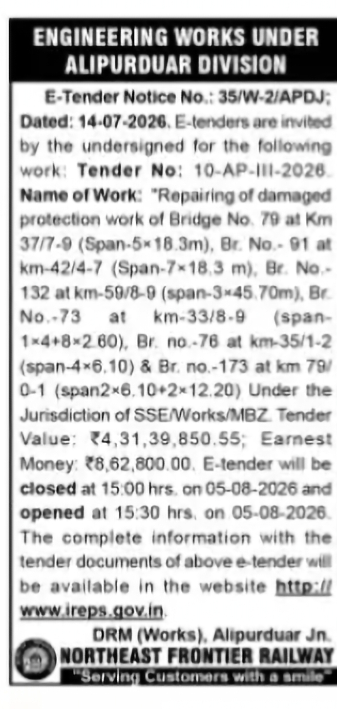 Railway Bridge Protection and Repair Works Tender