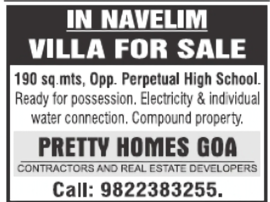 Ready-to-Move Villa for Sale in Navelim
