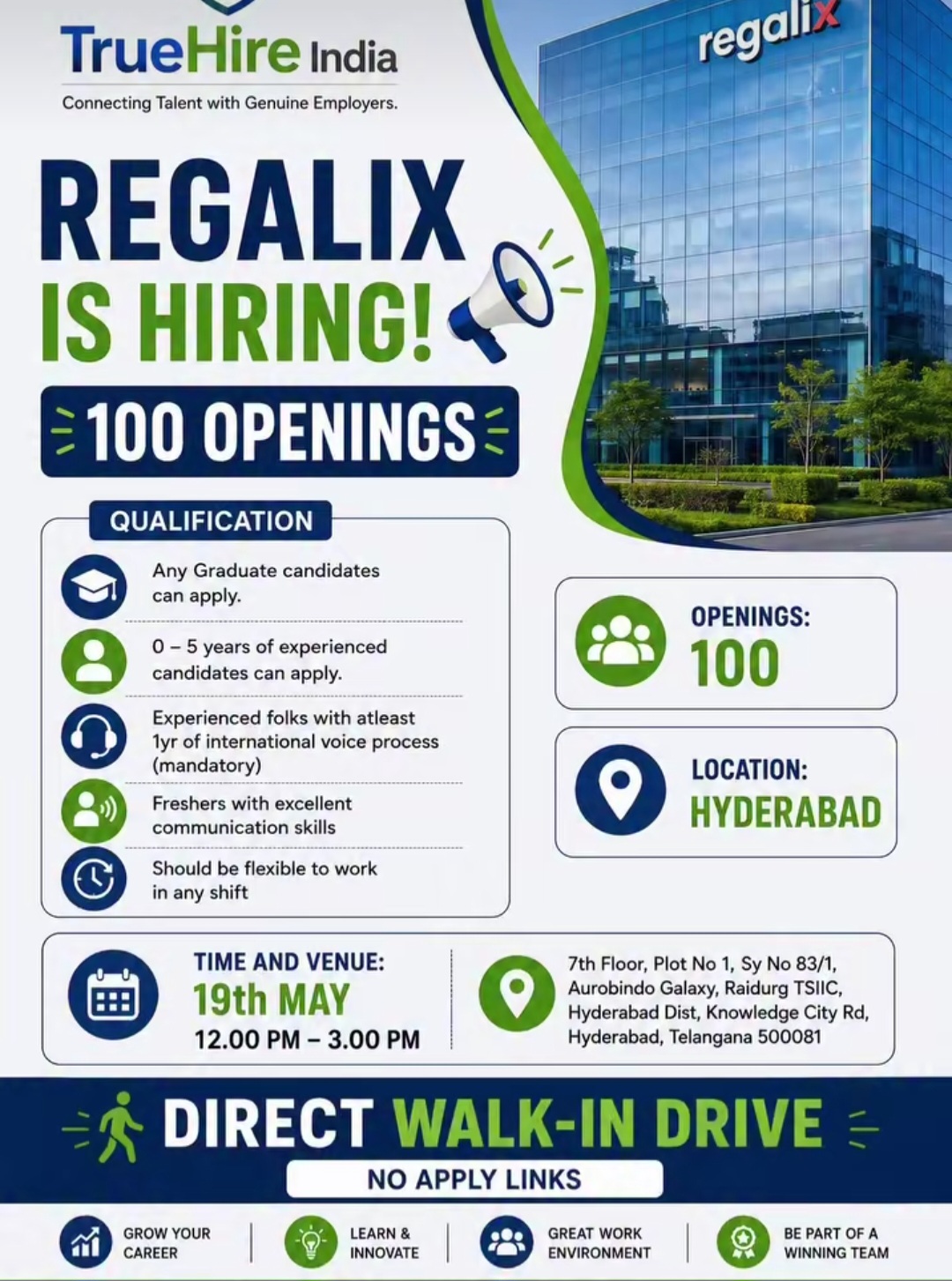 Regalix Direct Walk-in Drive – 100 Openings