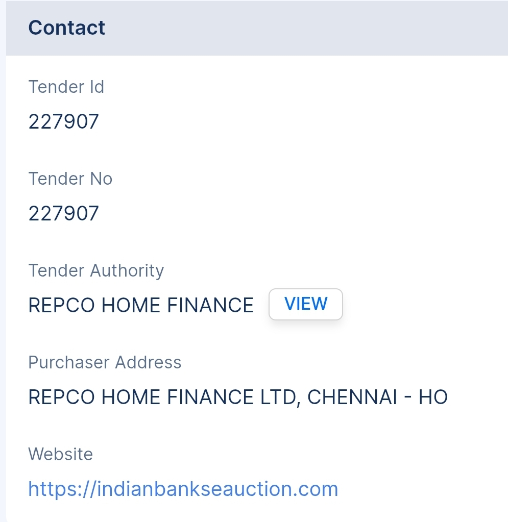 Repco Home Finance Tender - TN Tender