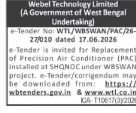 Replacement of Precision Air Conditioner at SHQNOC under WBSWAN Project