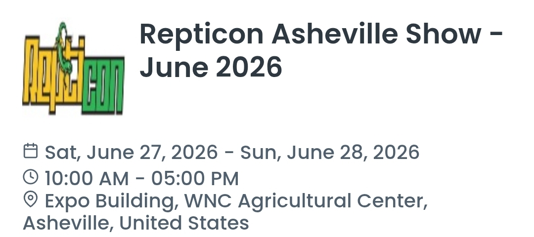 Repticon Asheville Show - June 2026
