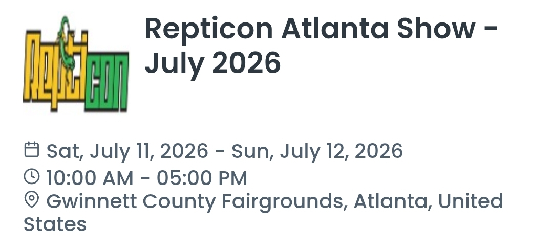 Repticon Atlanta Show - July 2026