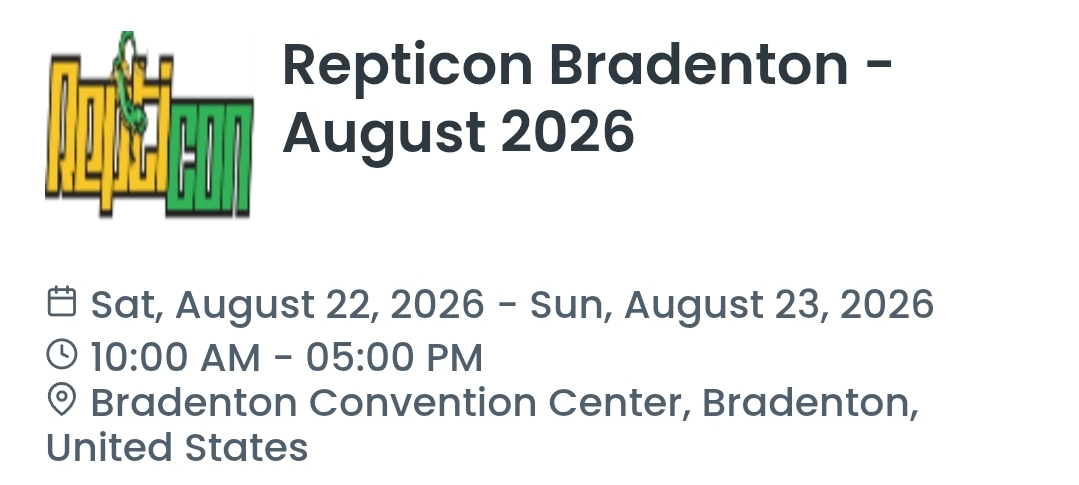 Repticon Bradenton - August 2026
