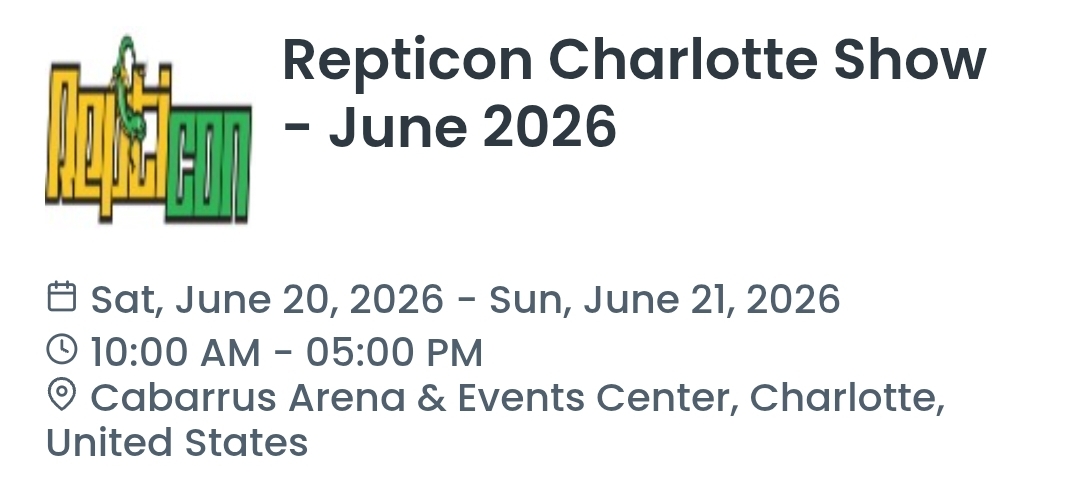 Repticon Charlotte Show - June 2026