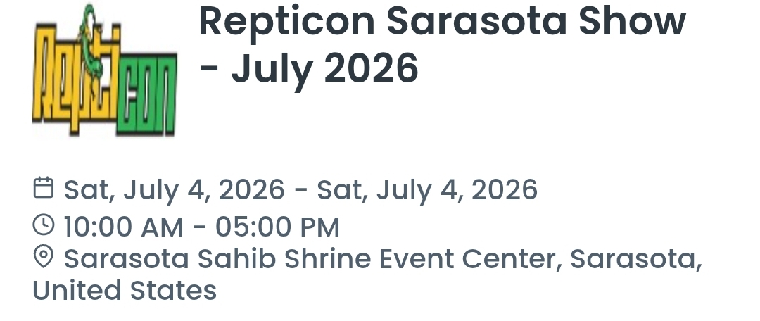 Repticon Sarasota Show - July 2026