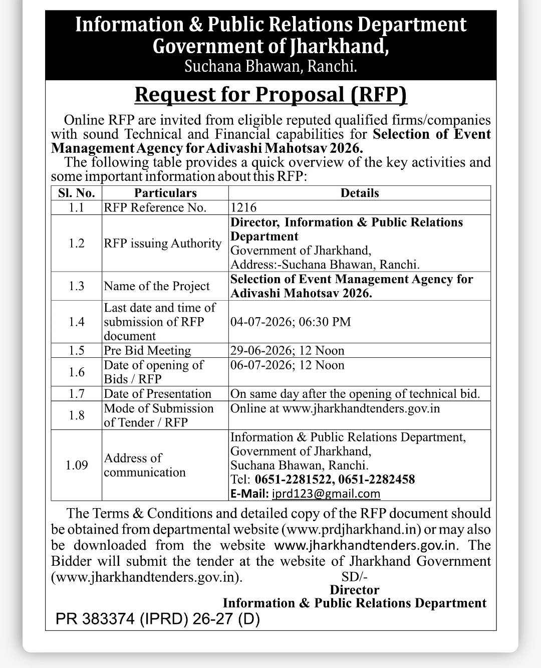 REQUEST FOR PROPOSAL (RFP) NOTICE