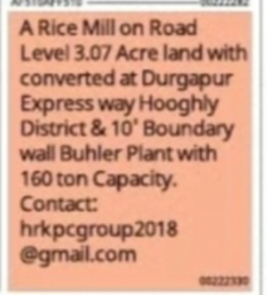 Rice Mill with 3.07 Acres for Sale – Hooghly
