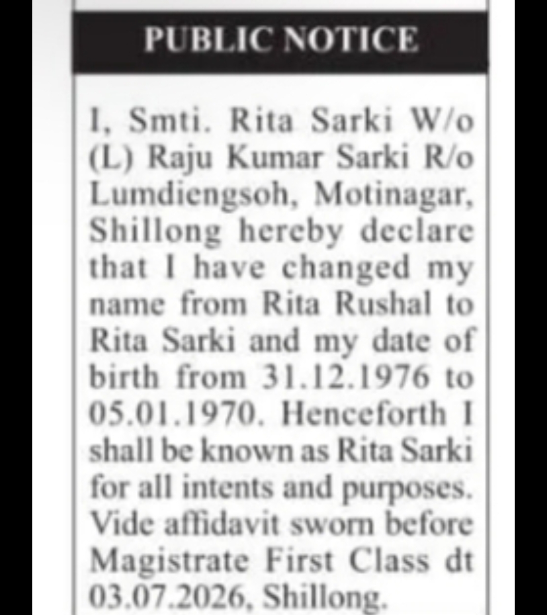 Rita Sarki – Name and Date of Birth Change Declaration
