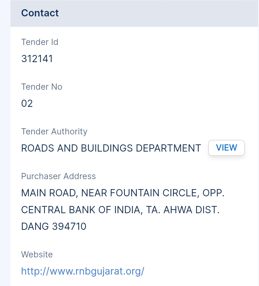 Roads And Buildings Department Tender - Gujarat Tender