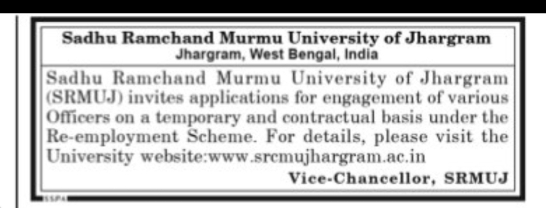 Sadhu Ramchand Murmu University Recruitment 2026 – West Bengal