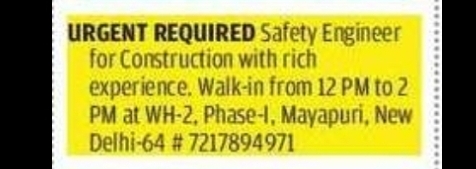 SAFETY ENGINEER (Construction)