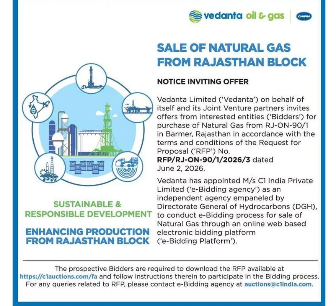 SALE OF NATURAL GAS – RAJASTHAN BLOCK (RJ-ON-90/1)